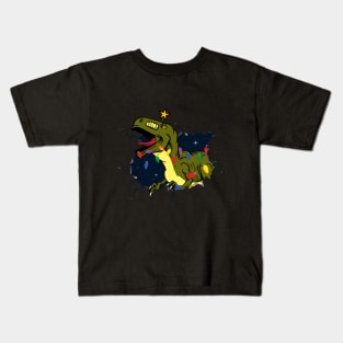 Late T-Rex Dino Trex Funnx Christmas Kids T-Shirt